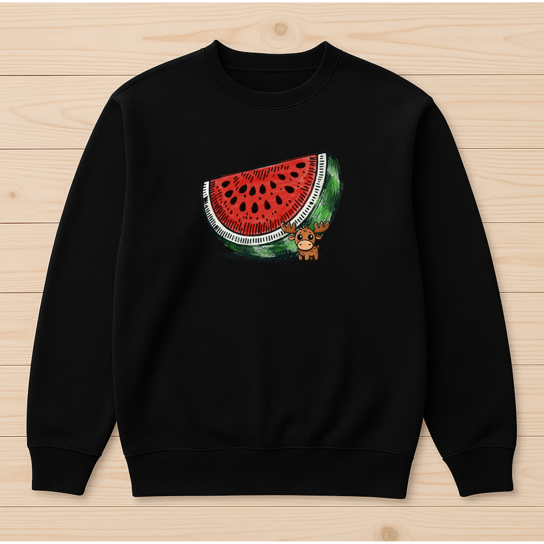 Moosi’s Melon Mood | Cozy Crew Neck for Adults