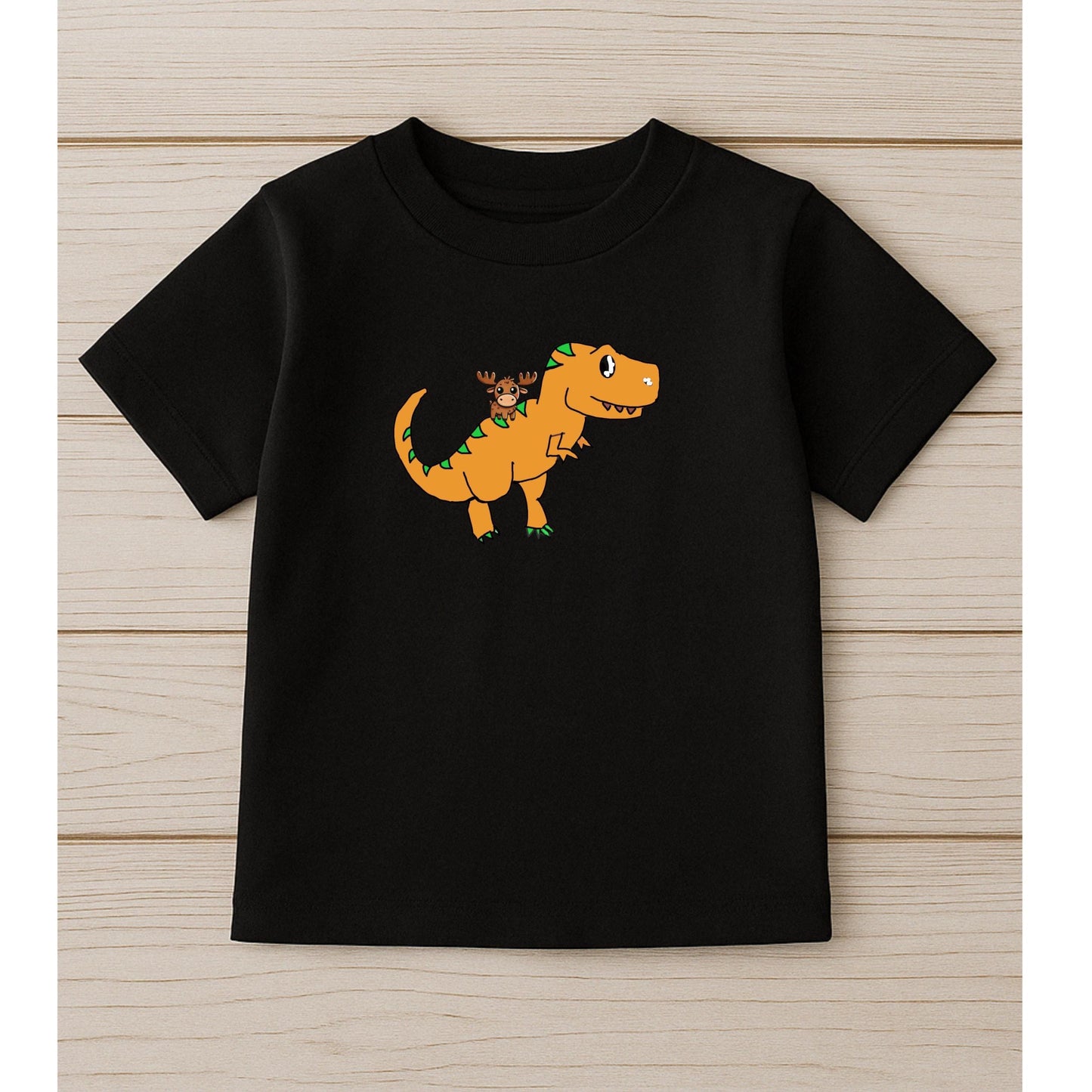 Moosi & Rex Kids Tee | Whimsical Dino & Moose Shirt