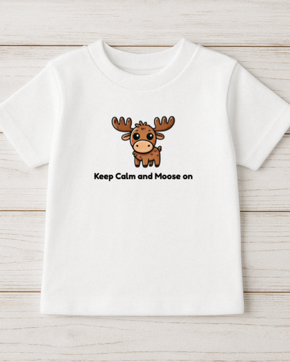 Adult wearing Moosi’s Melon Mood whimsical graphic tee – playful melon design, soft unisex cotton