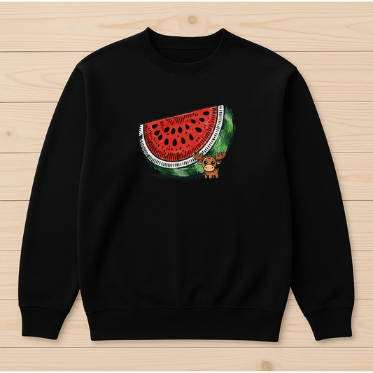 Moosi’s Melon Mood | Cozy Crew Neck for Adults